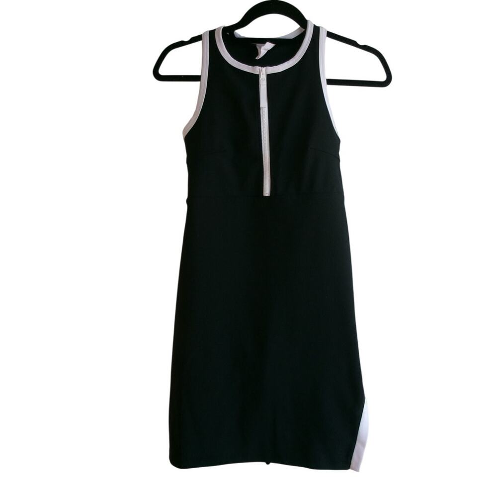 Sage Collective Sport Dress Black White Zip Front Racerback Size S